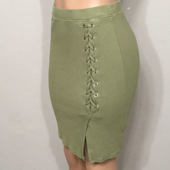 Summer Sage stretch knit faux lace up skirt. NWOT - Picture 4 of 6